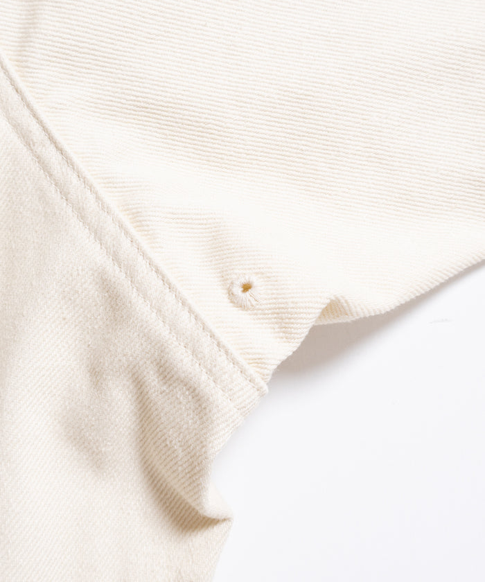 HEMP ORGANIC COTTON HYPER BIG SHORT DRIZZLER JACKET - IVORY - A'r139 Kamakura