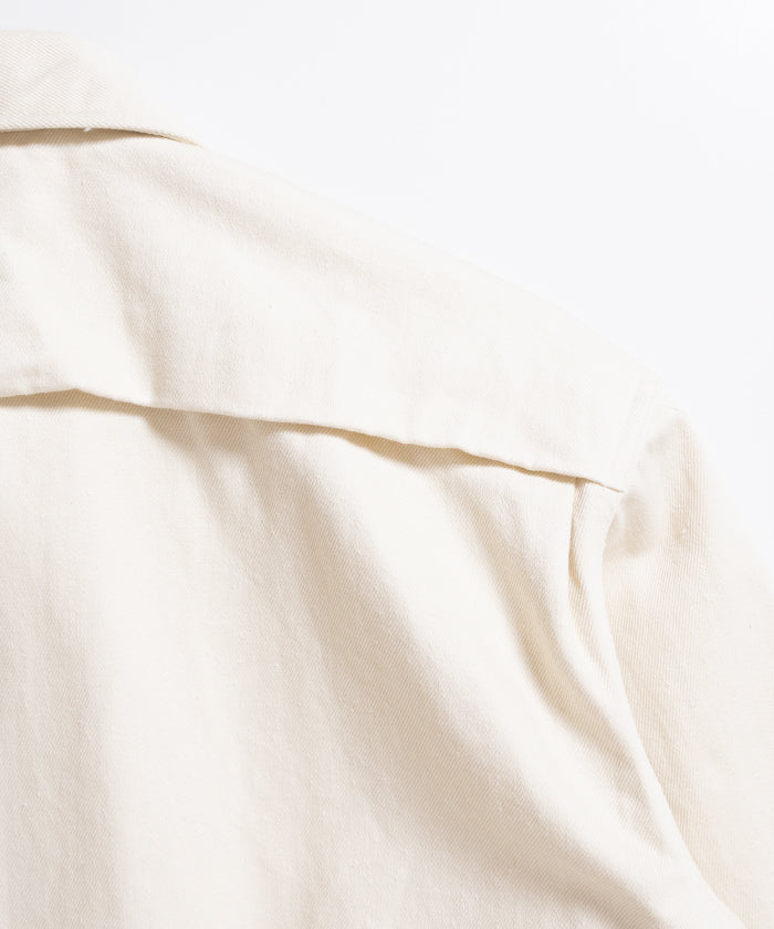 HEMP ORGANIC COTTON HYPER BIG SHORT DRIZZLER JACKET - IVORY - A'r139 Kamakura