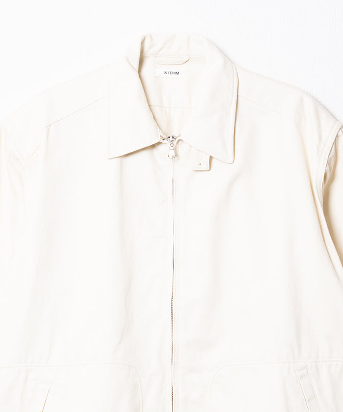 HEMP ORGANIC COTTON HYPER BIG SHORT DRIZZLER JACKET - IVORY - A'r139 Kamakura
