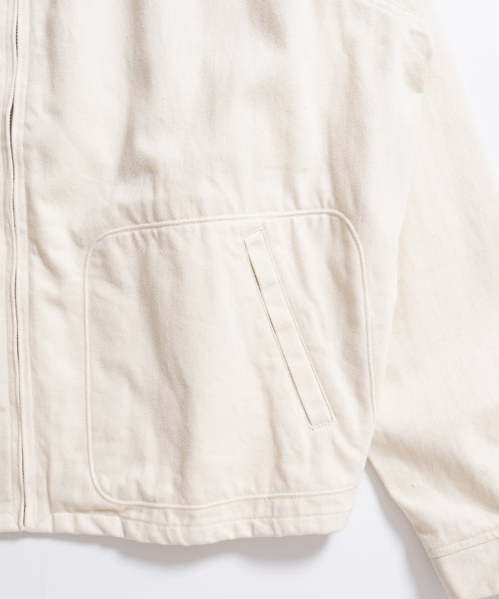 HEMP ORGANIC COTTON HYPER BIG SHORT DRIZZLER JACKET - IVORY - A'r139 Kamakura