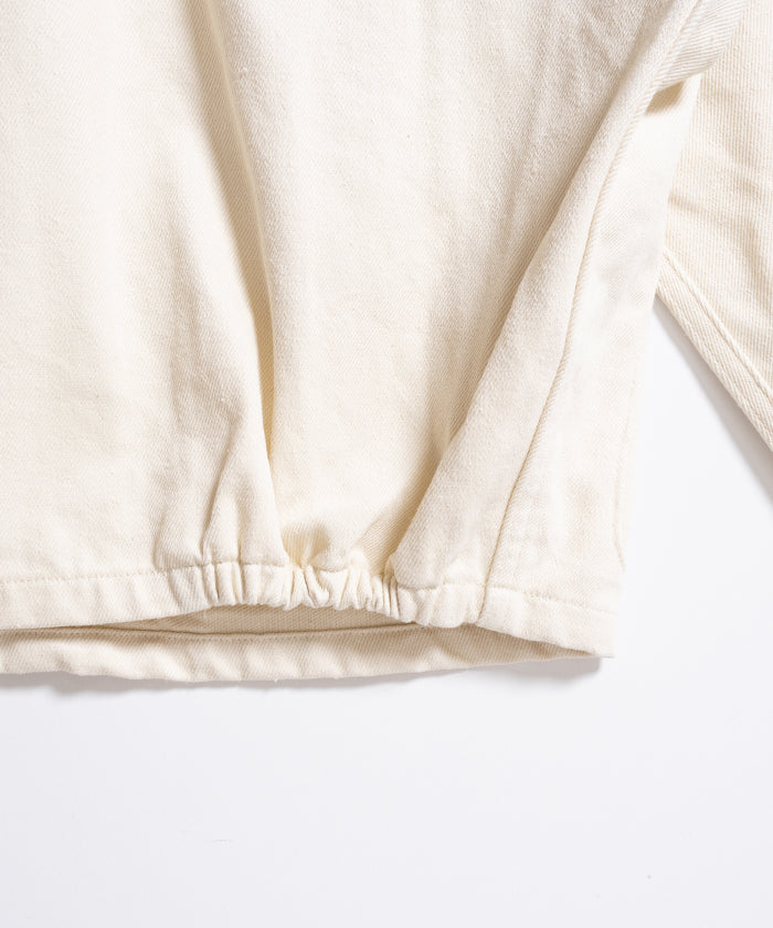HEMP ORGANIC COTTON HYPER BIG SHORT DRIZZLER JACKET - IVORY - A'r139 Kamakura