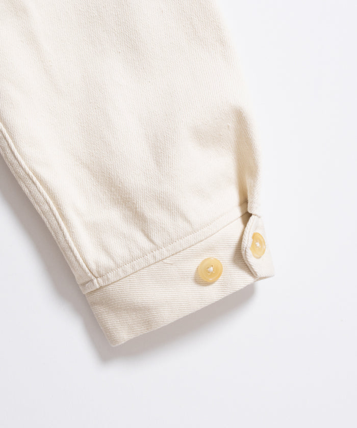 HEMP ORGANIC COTTON HYPER BIG SHORT DRIZZLER JACKET - IVORY - A'r139 Kamakura