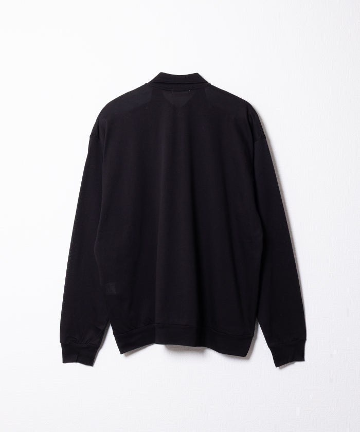 【INTÉRIM】HIGH GAUGE SEA ISLAND PIQUE HYPER BIG LONG POLO SHIRT - BLACK / インテリム ハイゲージ シーアイランド ピケ ハイパービッグ ロングスリーブ ポロ シャツ 2026ss 2026春夏 正規取扱店 神奈川 鎌倉 アルザック鎌倉 オンラインショップ 通販