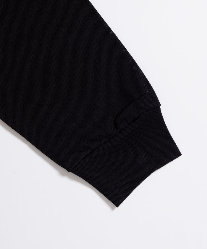 【INTÉRIM】HIGH GAUGE SEA ISLAND PIQUE HYPER BIG LONG POLO SHIRT - BLACK / インテリム ハイゲージ シーアイランド ピケ ハイパービッグ ロングスリーブ ポロ シャツ 2026ss 2026春夏 正規取扱店 神奈川 鎌倉 アルザック鎌倉 オンラインショップ 通販