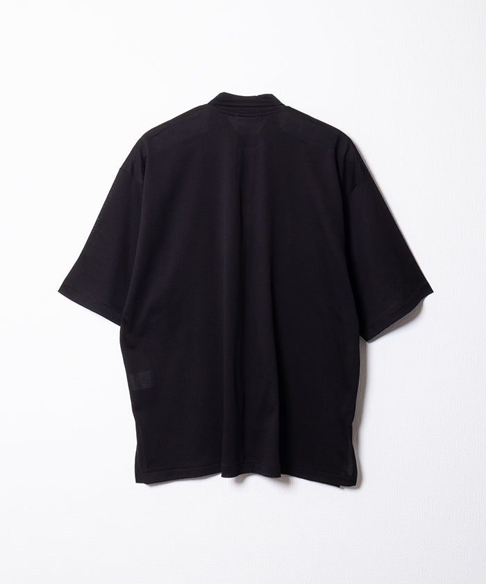 【INTÉRIM】HIGH GAUGE SEA ISLAND PIQUE HYPER BIG POLO SHIRT - BLACK / インテリム ハイゲージ シーアイランド ピケ ハイパービッグ ポロ シャツ 2026ss 2026春夏 正規取扱店 神奈川 鎌倉 ARZACH KAMAKURA オンラインショップ 通販