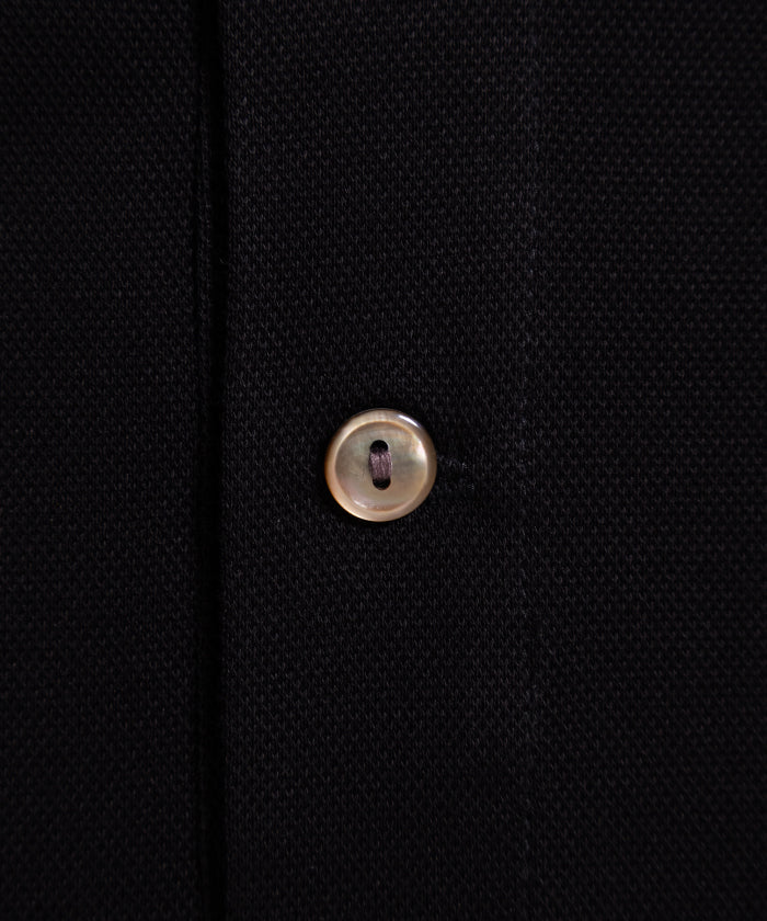 【INTÉRIM】HIGH GAUGE SEA ISLAND PIQUE HYPER BIG POLO SHIRT - BLACK / インテリム ハイゲージ シーアイランド ピケ ハイパービッグ ポロ シャツ 2026ss 2026春夏 正規取扱店 神奈川 鎌倉 ARZACH KAMAKURA オンラインショップ 通販