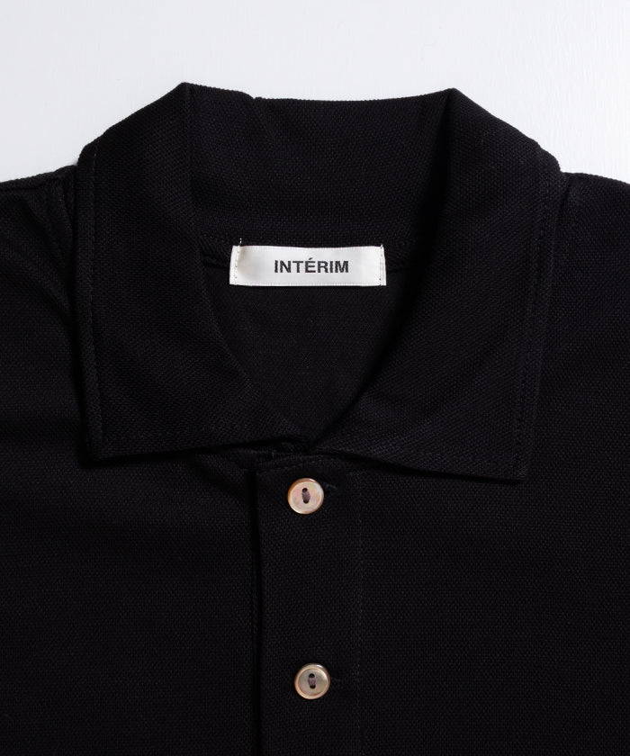 【INTÉRIM】HIGH GAUGE SEA ISLAND PIQUE HYPER BIG POLO SHIRT - BLACK / インテリム ハイゲージ シーアイランド ピケ ハイパービッグ ポロ シャツ 2026ss 2026春夏 正規取扱店 神奈川 鎌倉 ARZACH KAMAKURA オンラインショップ 通販