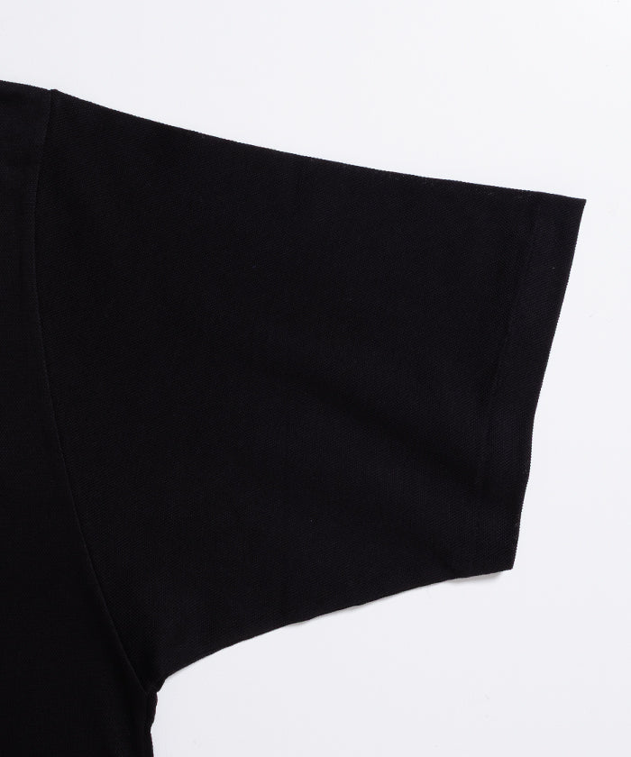 【INTÉRIM】HIGH GAUGE SEA ISLAND PIQUE HYPER BIG POLO SHIRT - BLACK / インテリム ハイゲージ シーアイランド ピケ ハイパービッグ ポロ シャツ 2026ss 2026春夏 正規取扱店 神奈川 鎌倉 ARZACH KAMAKURA オンラインショップ 通販