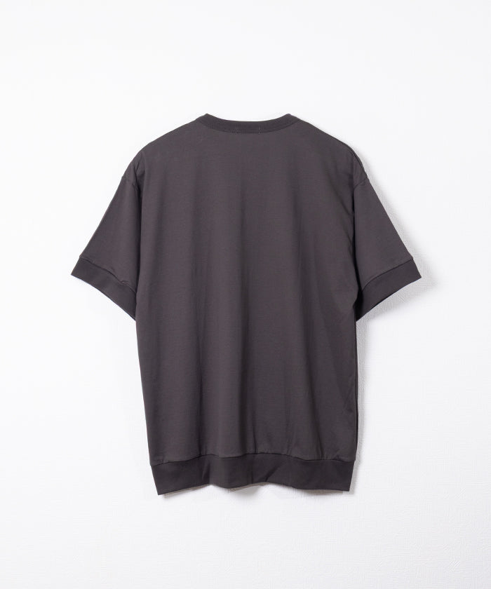 【INTÉRIM】HIGH GAUGE SUVIN JERSEY HENRY OVER S/S TEE - SMOKE BLACK / インテリム ハイゲージ スビン ジャージー ヘンリー オーバー 半袖 Tシャツ 2026ss 2026春夏 正規取扱店 神奈川 鎌倉  アルザック鎌倉 オンラインショップ 通販