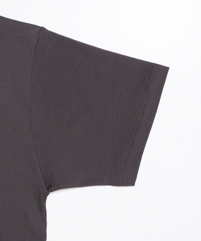 【INTÉRIM】HIGH GAUGE SUVIN JERSEY S/S TEE - SMOKE BLACK / インテリム ハイゲージ スビン ジャージー 半袖 Tシャツ スモークブラック 2026ss 2026春夏 正規取扱店 神奈川 鎌倉 ARZACH KAMAKURA オンラインショップ 通販