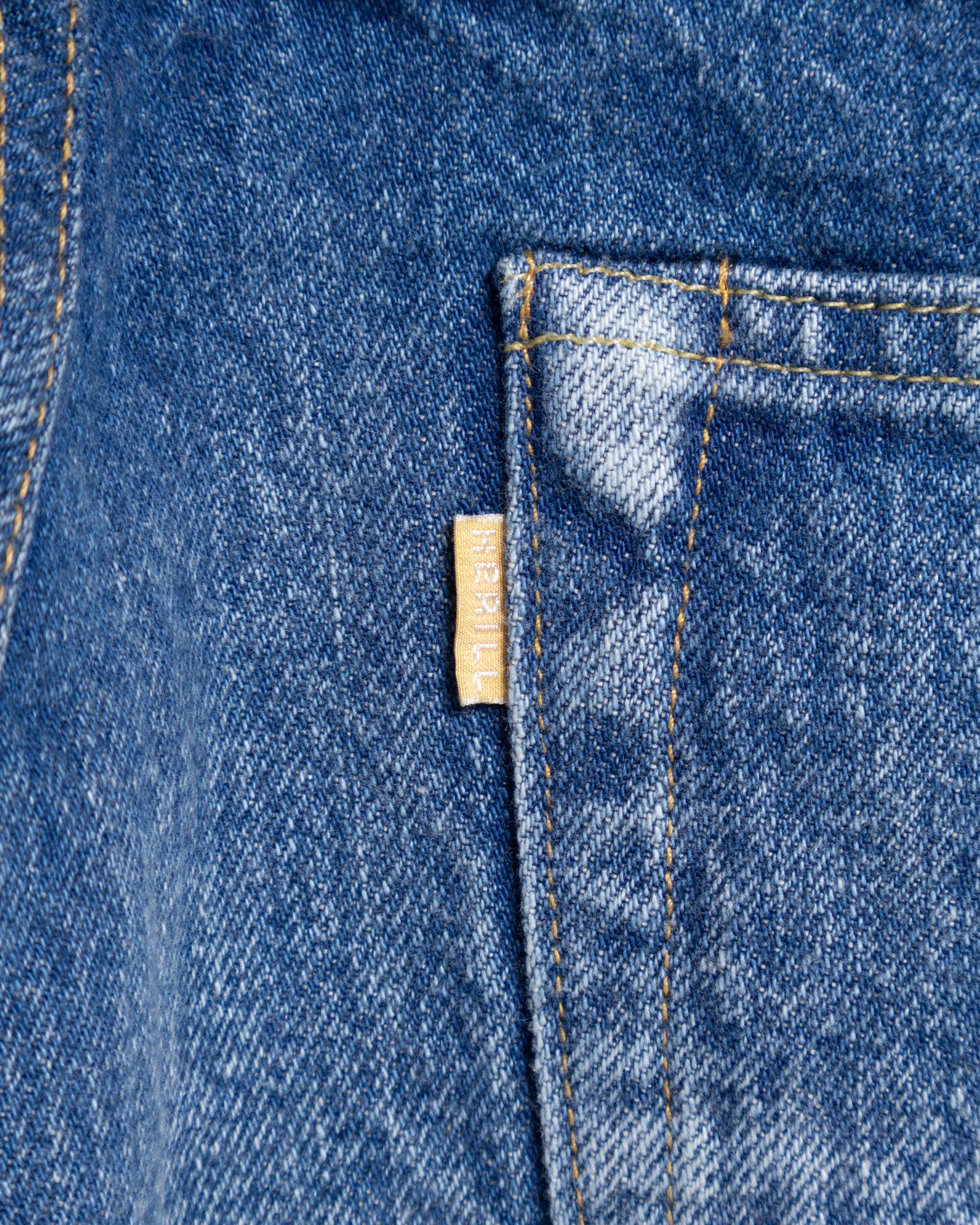 HERILL HL RUGGED DENIM SPLASHWORN ブランドタグ