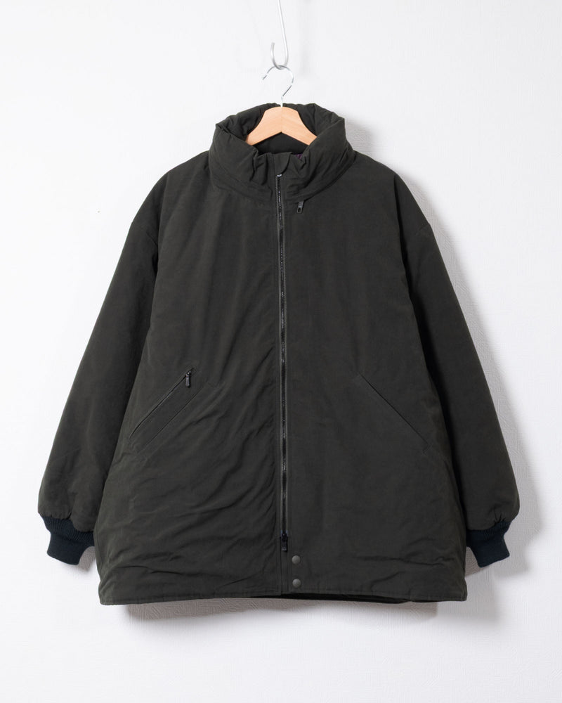 Needles HOODED DOWN SUR COAT WAXED HIGH DENSITY GREEN フロント全体