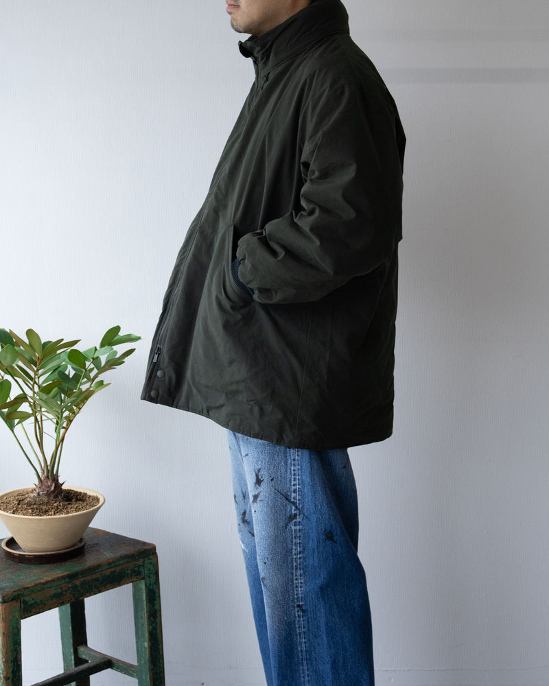 HOODED DOWN SUR COAT WAXED HIGH DENSITY - GREEN