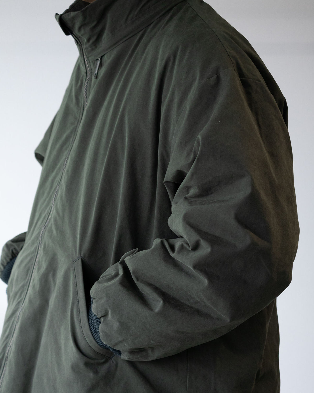 HOODED DOWN SUR COAT WAXED HIGH DENSITY - GREEN