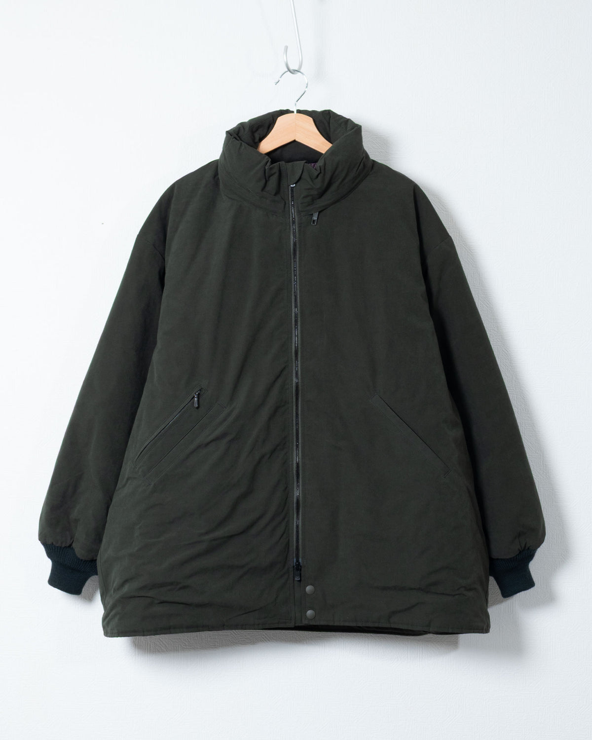 HOODED DOWN SUR COAT WAXED HIGH DENSITY - GREEN