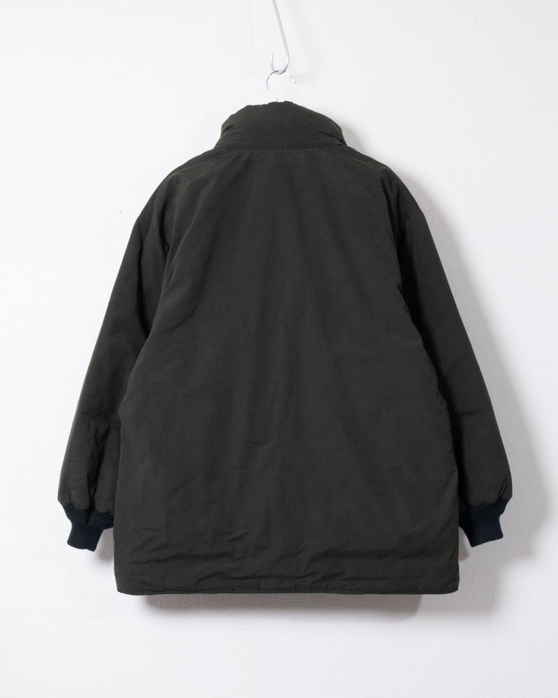 Needles HOODED DOWN SUR COAT WAXED HIGH DENSITY GREEN バックシルエット