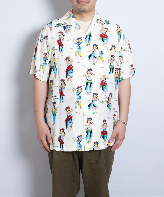 【Aloha Blossom】HULA GIRL SHORT SLEEVE - NATURAL / アロハブロッサム フラガール レーヨンシャツ アロハシャツ 2025SS 2025春夏 正規取扱店 神奈川 鎌倉 オンラインショップ 通販