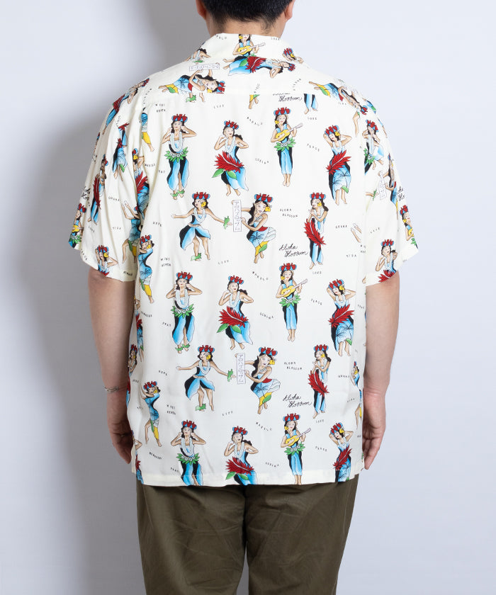 【Aloha Blossom】HULA GIRL SHORT SLEEVE - NATURAL / アロハブロッサム フラガール レーヨンシャツ アロハシャツ 2025SS 2025春夏 正規取扱店 神奈川 鎌倉 オンラインショップ 通販