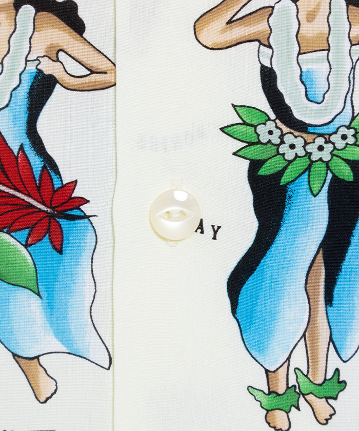 【Aloha Blossom】HULA GIRL SHORT SLEEVE - NATURAL / アロハブロッサム フラガール レーヨンシャツ アロハシャツ 2025SS 2025春夏 正規取扱店 神奈川 鎌倉 オンラインショップ 通販