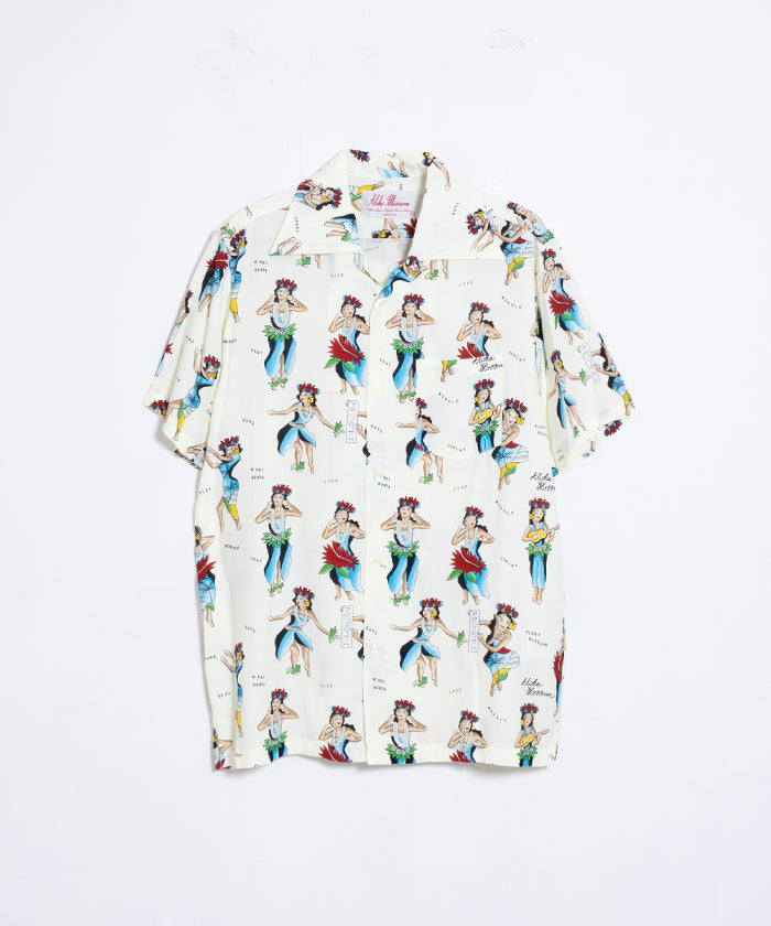 【Aloha Blossom】HULA GIRL SHORT SLEEVE - NATURAL / アロハブロッサム フラガール レーヨンシャツ アロハシャツ 2025SS 2025春夏 正規取扱店 神奈川 鎌倉 オンラインショップ 通販