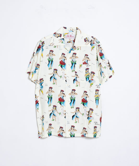 【Aloha Blossom】HULA GIRL SHORT SLEEVE - NATURAL / アロハブロッサム フラガール レーヨンシャツ アロハシャツ 2025SS 2025春夏 正規取扱店 神奈川 鎌倉 オンラインショップ 通販