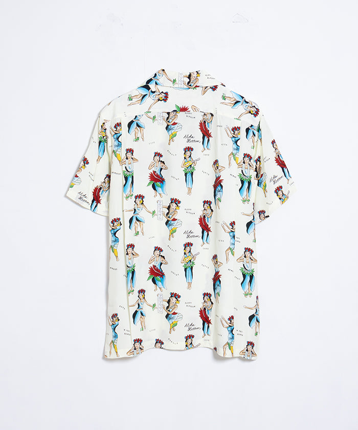 【Aloha Blossom】HULA GIRL SHORT SLEEVE - NATURAL / アロハブロッサム フラガール レーヨンシャツ アロハシャツ 2025SS 2025春夏 正規取扱店 神奈川 鎌倉 オンラインショップ 通販