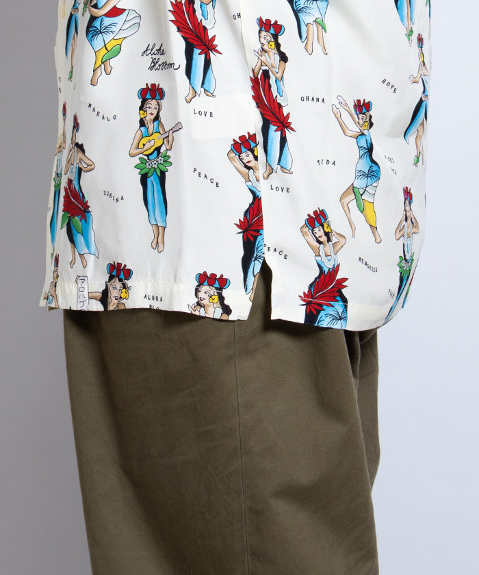 【Aloha Blossom】HULA GIRL SHORT SLEEVE - NATURAL / アロハブロッサム フラガール レーヨンシャツ アロハシャツ 2025SS 2025春夏 正規取扱店 神奈川 鎌倉 オンラインショップ 通販