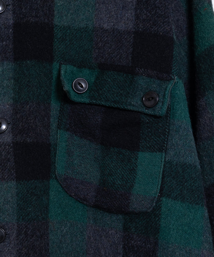 1950's HUMPHREY WOOL CHECK SHIRT / ハンフリー ウール チェック シャツ ヴィンテージ ビンテージ 古着 バッファローチェック ヘビーウール カナダ製 通販 オンラインショップ 神奈川 鎌倉 猫目ボタン