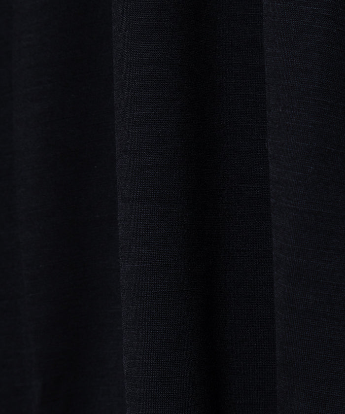 【INTÉRIM】HYPER BIG EXTRA FINE MERINO WOOL JERSEY LONG POLO SHIRT - BLACK / インテリム ハイパービッグ エクストラファインメリノウール ジャージー 長袖ポロシャツ ブラック 2025SS 2025春夏正規取扱店 神奈川 鎌倉 オンラインショップ 通販