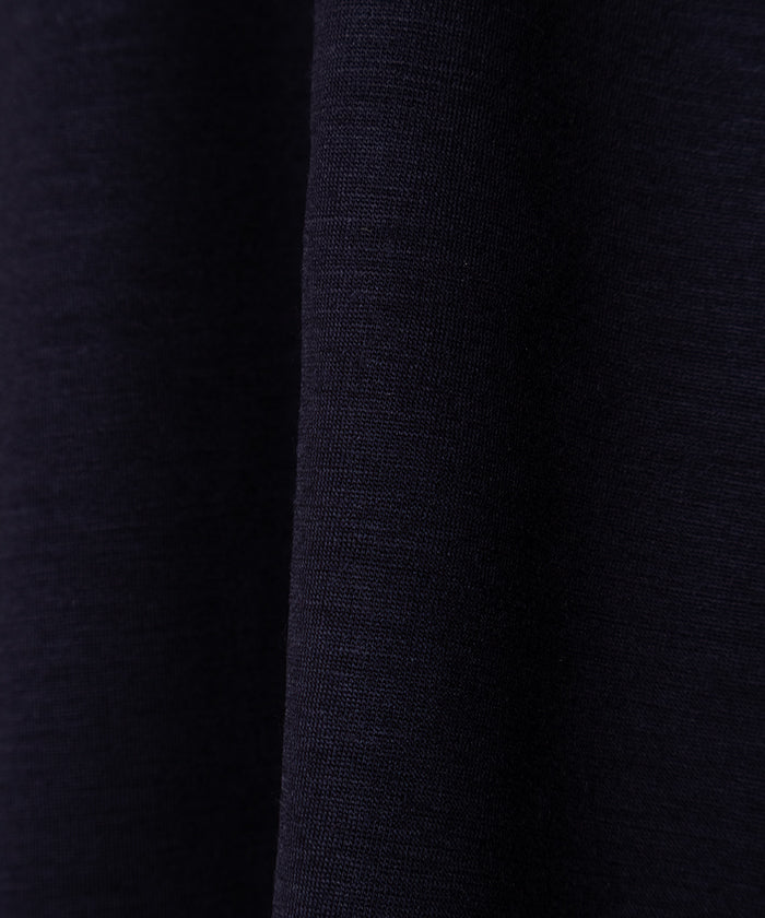 【INTÉRIM】HYPER BIG EXTRA FINE MERINO WOOL JERSEY LONG POLO SHIRT - D.NAVY / インテリム ハイパービッグ エクストラファインメリノウール ジャージー 長袖ポロシャツ ダーク ネイビー 2025SS 正規取扱店 神奈川 鎌倉 通販 オンラインショップ