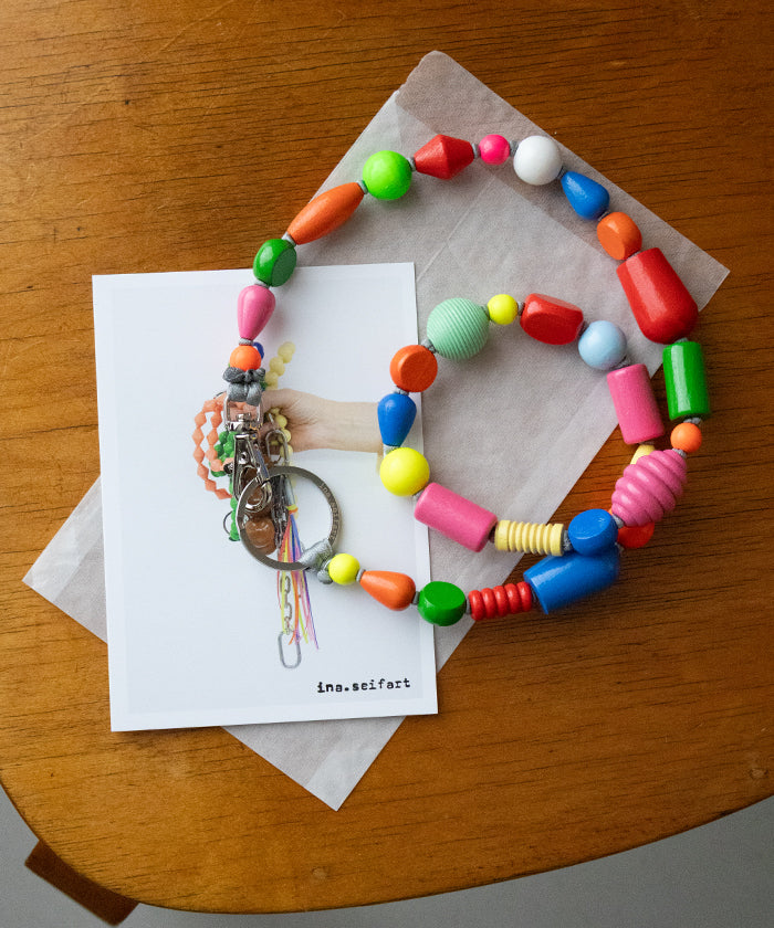 【Ina Seifart】PERLENMIX LONG KEYHOLDER / イナ・セイファート パーレンミックス ロング キーホルダー キーチェーン 正規取扱店 神奈川 鎌倉 オンラインショップ 通販 マルチカラー ビーズ