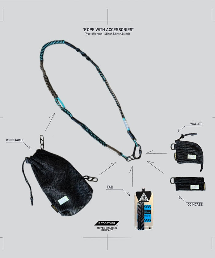 B:TOGETHER KINCHAKU BLACK MESH ROPE使用例
