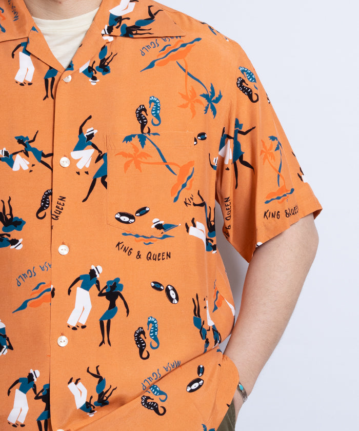 【Aloha Blossom】KING&QUEEN SHORT SLEEVE - L.BROWN / アロハブロッサム キング&クイーン レーヨンシャツ アロハシャツ 2025SS 2025春夏 正規取扱店 神奈川 鎌倉 オンラインショップ 通販