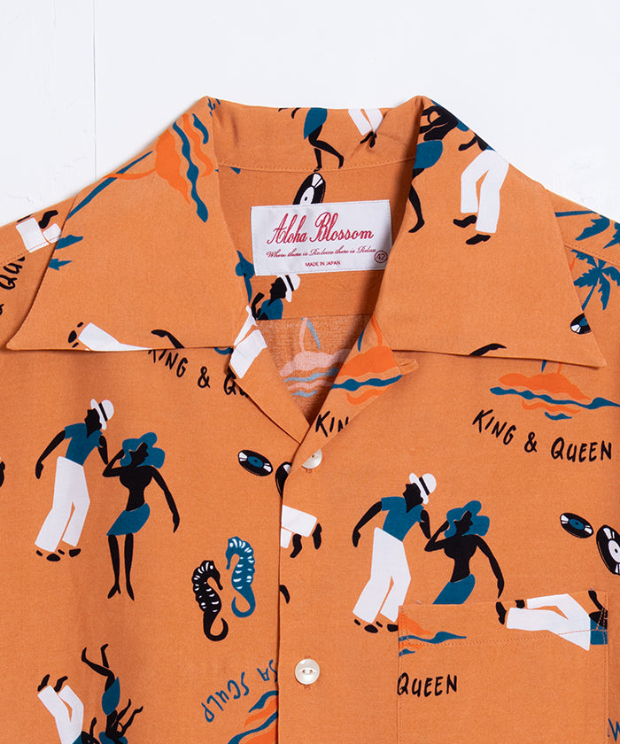 【Aloha Blossom】KING&QUEEN SHORT SLEEVE - L.BROWN / アロハブロッサム キング&クイーン レーヨンシャツ アロハシャツ 2025SS 2025春夏 正規取扱店 神奈川 鎌倉 オンラインショップ 通販