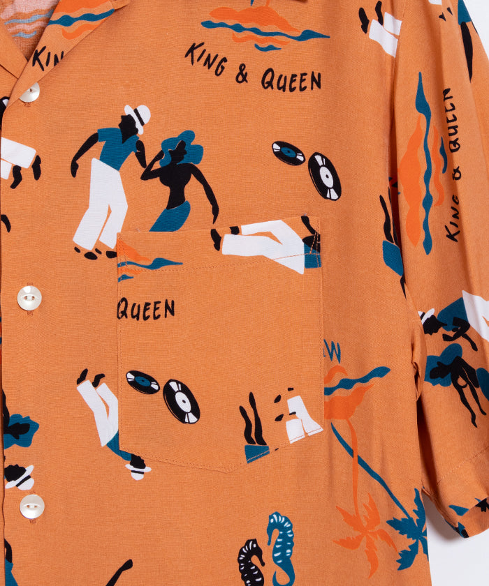 【Aloha Blossom】KING&QUEEN SHORT SLEEVE - L.BROWN / アロハブロッサム キング&クイーン レーヨンシャツ アロハシャツ 2025SS 2025春夏 正規取扱店 神奈川 鎌倉 オンラインショップ 通販