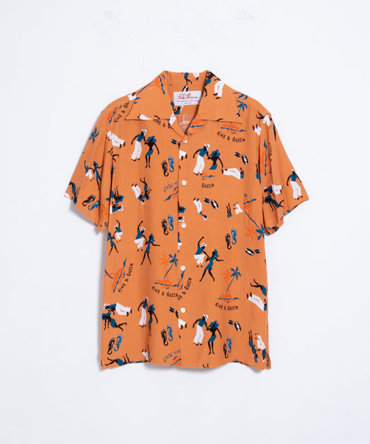 【Aloha Blossom】KING&QUEEN SHORT SLEEVE - L.BROWN / アロハブロッサム キング&クイーン レーヨンシャツ アロハシャツ 2025SS 2025春夏 正規取扱店 神奈川 鎌倉 オンラインショップ 通販
