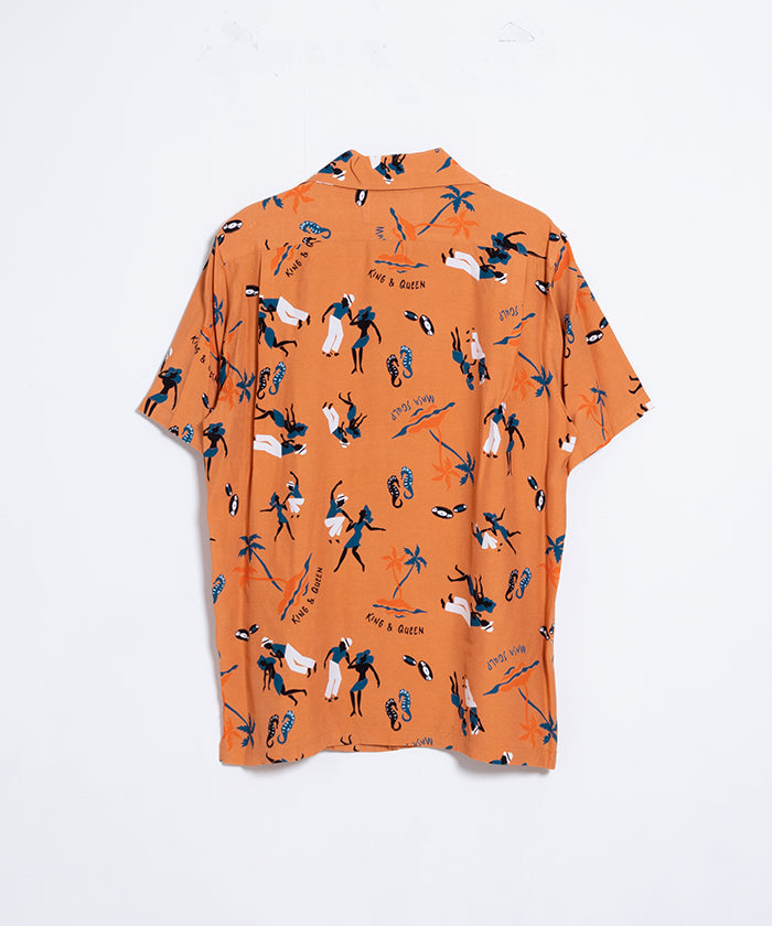【Aloha Blossom】KING&QUEEN SHORT SLEEVE - L.BROWN / アロハブロッサム キング&クイーン レーヨンシャツ アロハシャツ 2025SS 2025春夏 正規取扱店 神奈川 鎌倉 オンラインショップ 通販