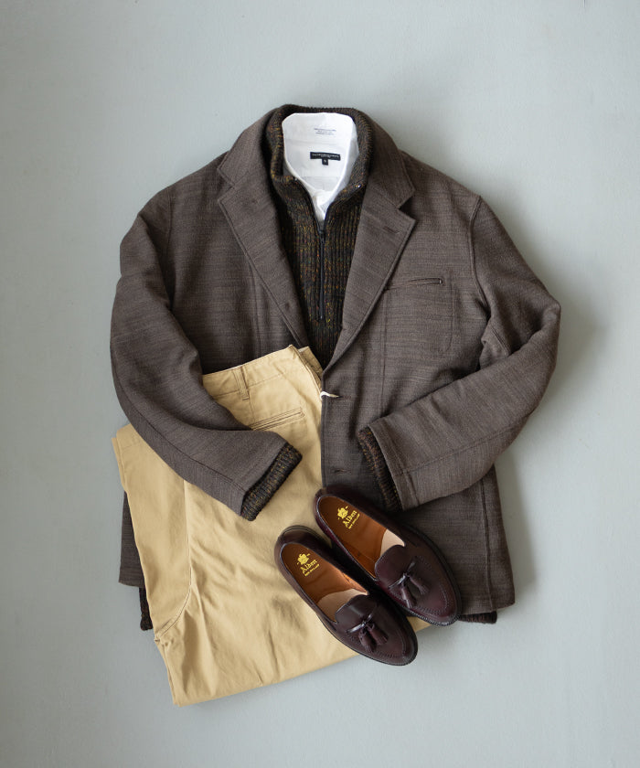 【ENGINEERED GARMENTS】KNIT LEISURE JACKET TRI BLEND JERSEY KNIT / エンジニアドガーメンツ ニットレジャージャケット 2025aw 2025秋冬 正規取扱店 神奈川 鎌倉 オンラインショップ 通販