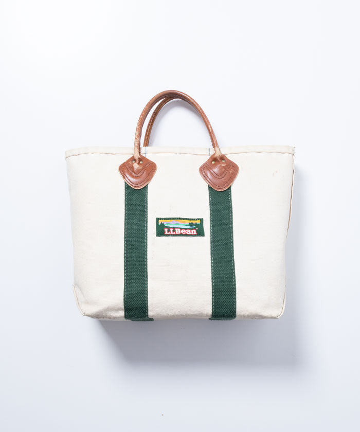 1980’s L.L.BEAN TOTE BAG WITH LEATHER HANDLE / エルエルビーン トートバッグ レザーハンドル アメリカ製 カタディンロゴ ヴィンテージ ビンテージ 古着 神奈川 鎌倉