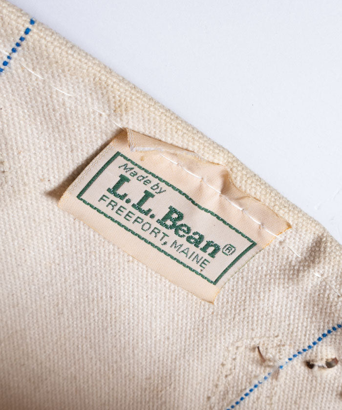 1980’s L.L.BEAN TOTE BAG WITH LEATHER HANDLE / エルエルビーン トートバッグ レザーハンドル アメリカ製 カタディンロゴ ヴィンテージ ビンテージ 古着 神奈川 鎌倉