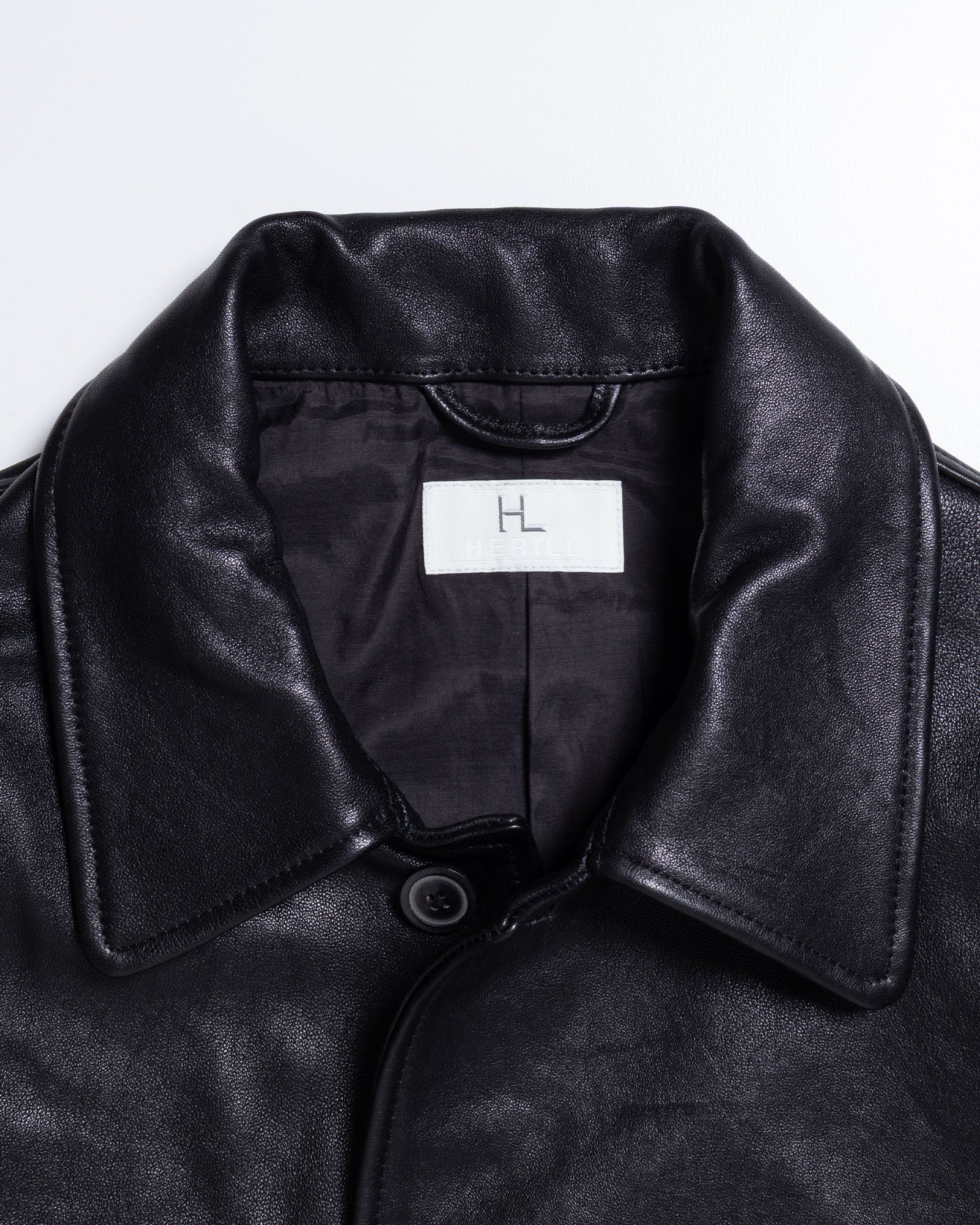 【HERILL】LAMBLEATHER CAR JACKET - BLACK / ヘリル ラムレザー カージャケット 2026aw 2026秋冬 正規取扱店 神奈川 鎌倉 ARZACH KAMAKURA オンラインショップ 通販