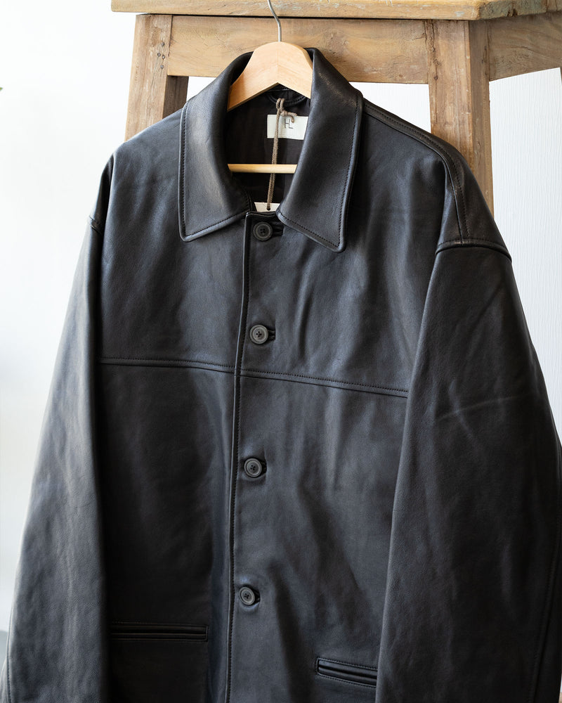 【HERILL】LAMBLEATHER CAR JACKET - BLACK / ヘリル ラムレザー カージャケット 2026aw 2026秋冬 正規取扱店 神奈川 鎌倉 ARZACH KAMAKURA オンラインショップ 通販
