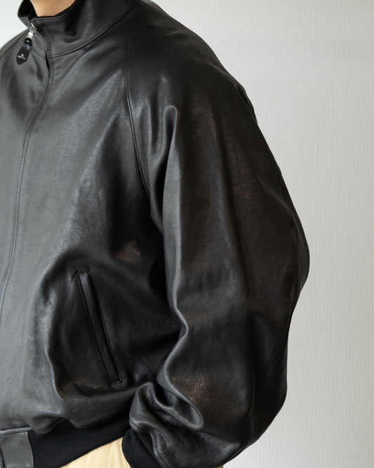 【HERILL】LAMBLEATHER WEEKEND JACKET - BLACK | ヘリル ラムレザー ウィークエンド ジャケット ブラック 2026fw 2026秋冬 正規取扱店 神奈川 鎌倉 ARZACH KAMAKURA オンラインショップ 通販