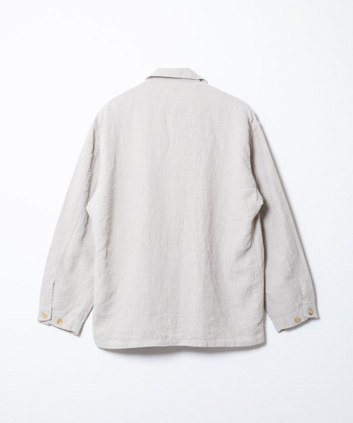 【HERILL】LINEN P41 COVERALL JACKET - NATURAL / ヘリル リネン P41 カバーオール ジャケット 2026ss 2026春夏 正規取扱店 神奈川 鎌倉 ARZACH KAMAKURA オンラインショップ 通販