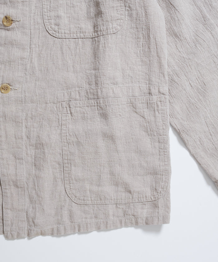 【HERILL】LINEN P41 COVERALL JACKET - NATURAL / ヘリル リネン P41 カバーオール ジャケット 2026ss 2026春夏 正規取扱店 神奈川 鎌倉 ARZACH KAMAKURA オンラインショップ 通販