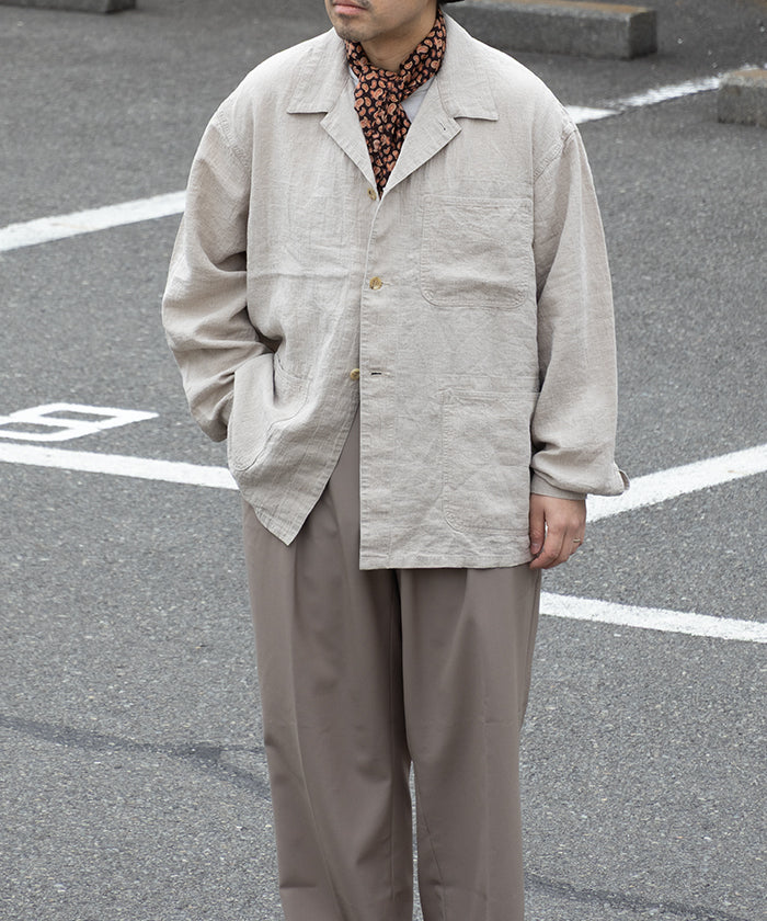 【HERILL】LINEN P41 COVERALL JACKET - NATURAL / ヘリル リネン P41 カバーオール ジャケット 2026ss 2026春夏 正規取扱店 神奈川 鎌倉 ARZACH KAMAKURA オンラインショップ 通販