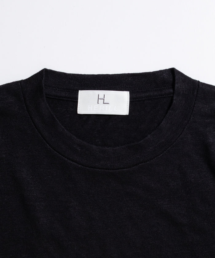 【HERILL】LINEN T-SHIRTS - BLACK / ヘリル リネン Tシャツ ブラック 2026ss 2026春夏 正規取扱店 神奈川 鎌倉 ARZACH KAMAKURA オンラインショップ 通販