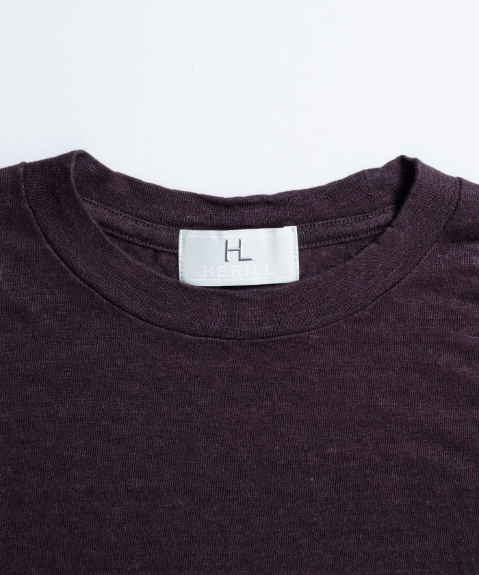 【HERILL】LINEN T-SHIRTS - BROWN / ヘリル リネン Tシャツ ブラウン 2026ss 2026春夏 正規取扱店 神奈川 鎌倉 アルザック鎌倉 オンラインショップ 通販