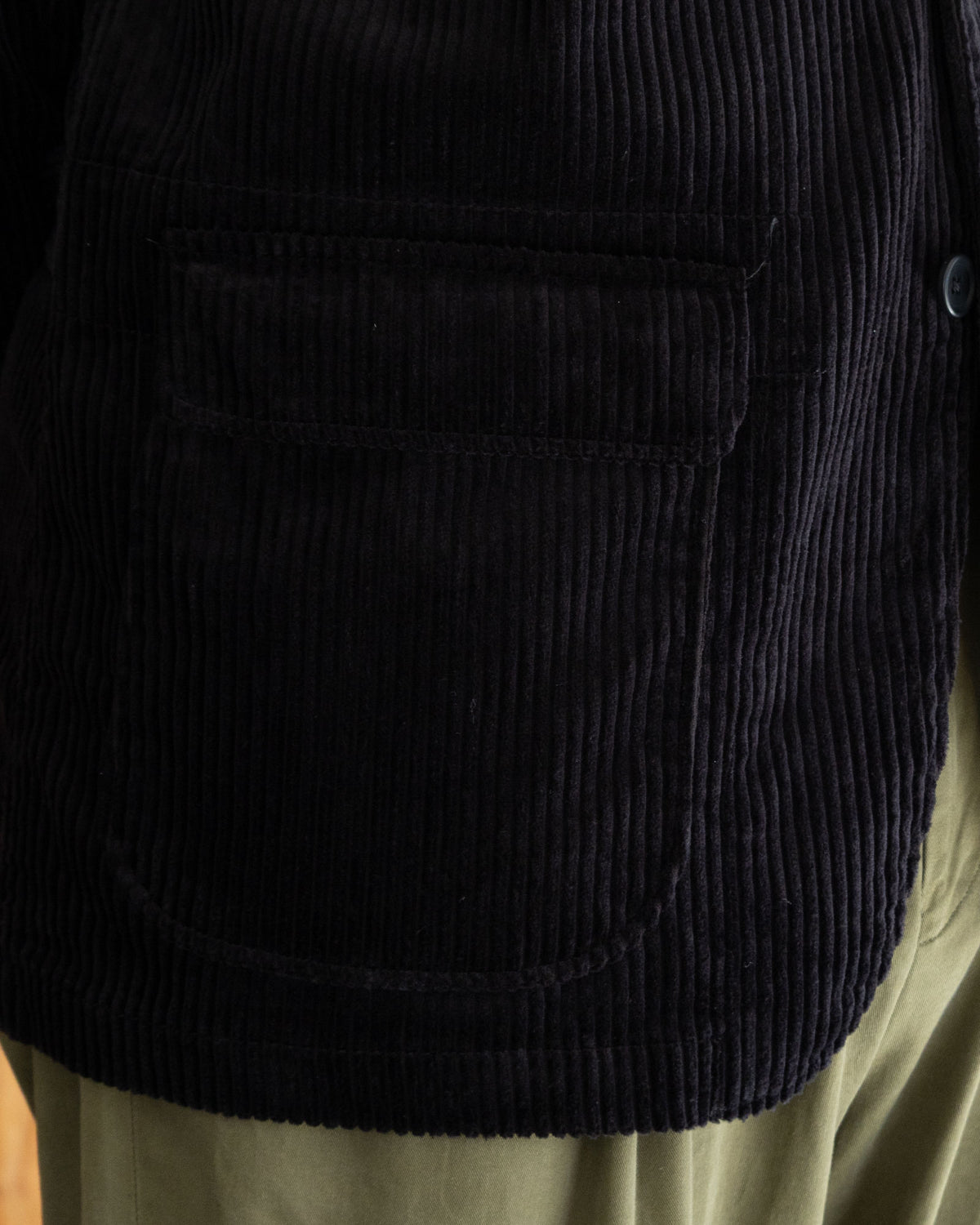  ENGINEERED GARMENTS-LOITER JACKET - BLACK COTTON 4.5W CORDUROY - ARZACH KAMAKURA 