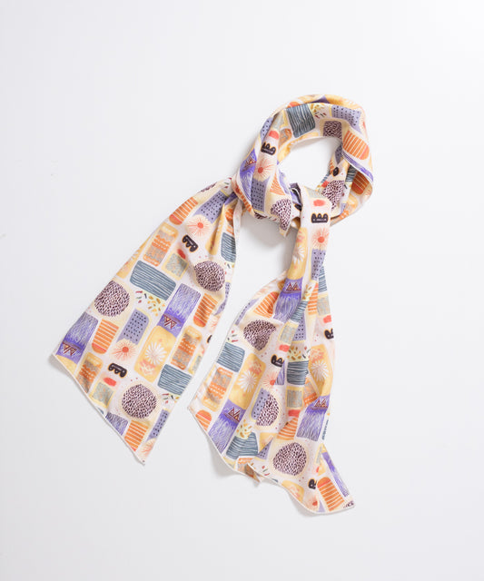 LONG SCARF - MULTI COLOR TENCEL JAMAICAN PRINT